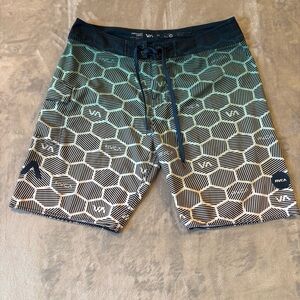 RVCA Geometric Boxy Swim Board Shorts Ombré Mn’s 36